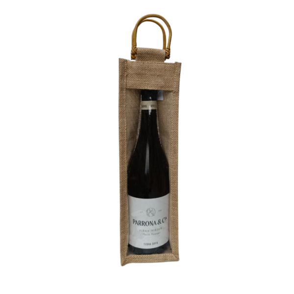 BOLSA YUTE NATURAL <br>1 botella <br>Con ventana - Imagen 3